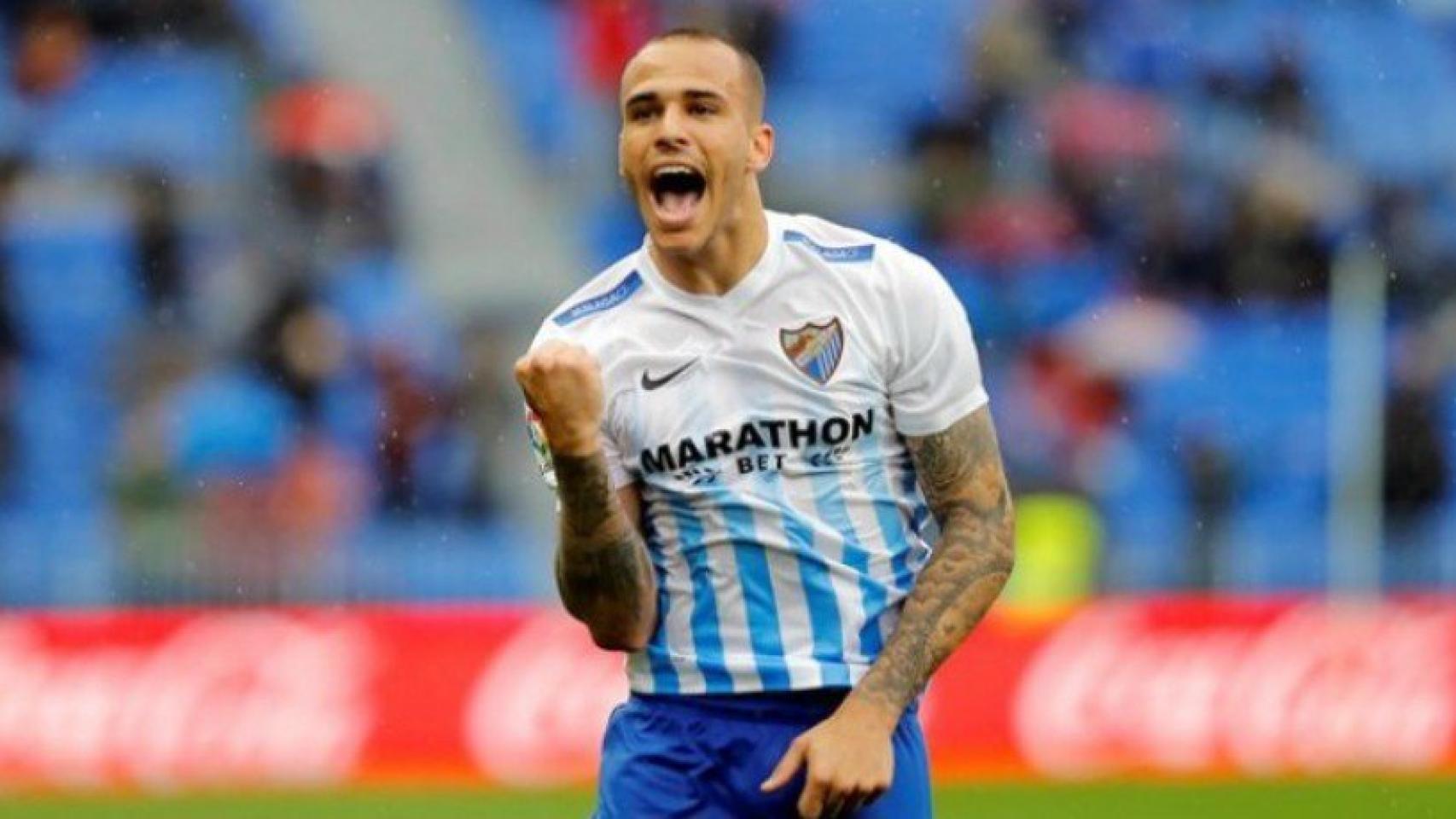 Sandro Ramírez, en un partido con el Málaga. Foto. malagacf.com