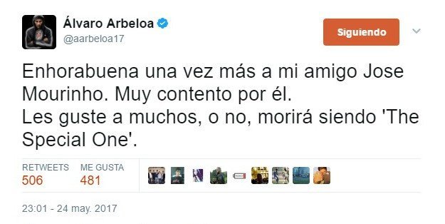 Arbeloa felicita a Mourinho: Guste a muchos, o no, morirá siendo The Special One