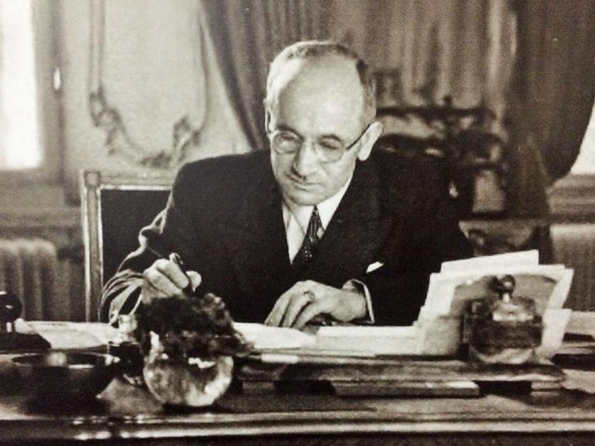 Edvard Beneš, presidente checoslovaco en el exilio.