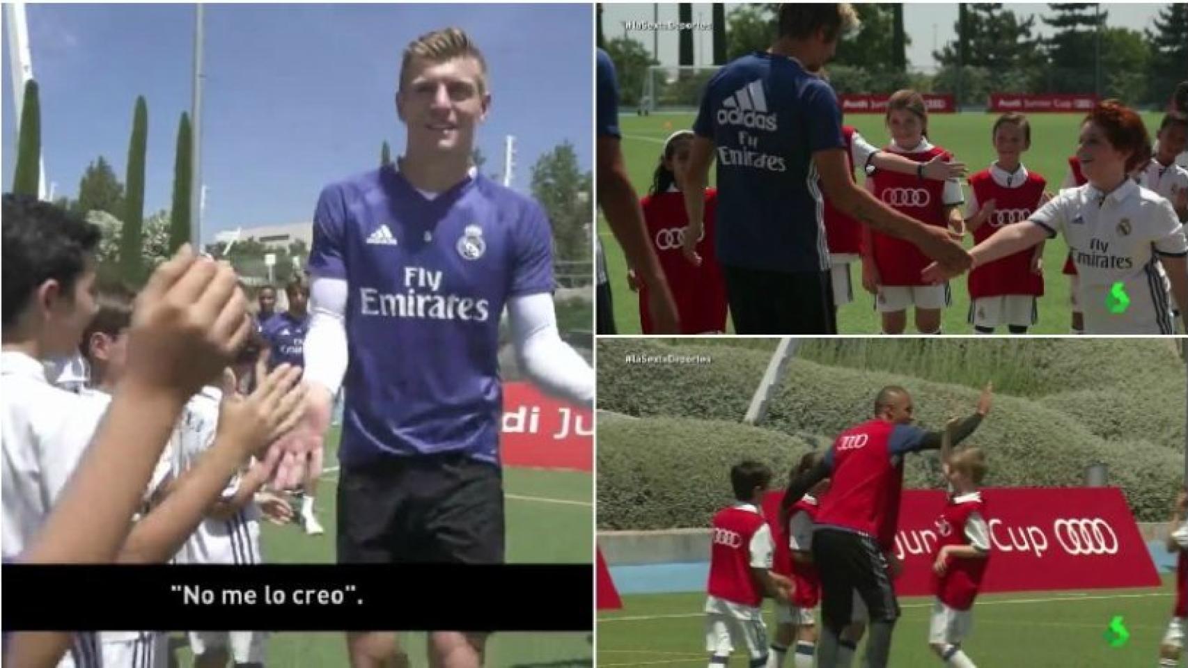 Kroos, Danilo, Coentrao y Keylor en el campus del Madrid