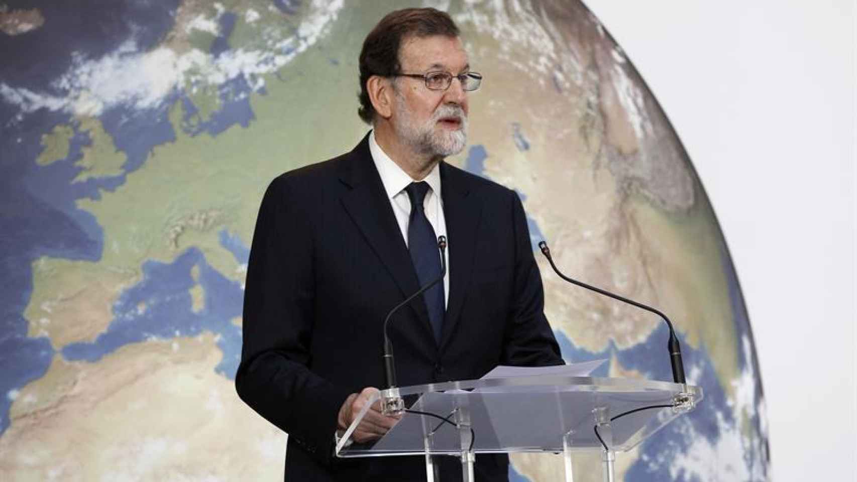 Rajoy interviene en una jornada sobre cambio climático en Madrid.