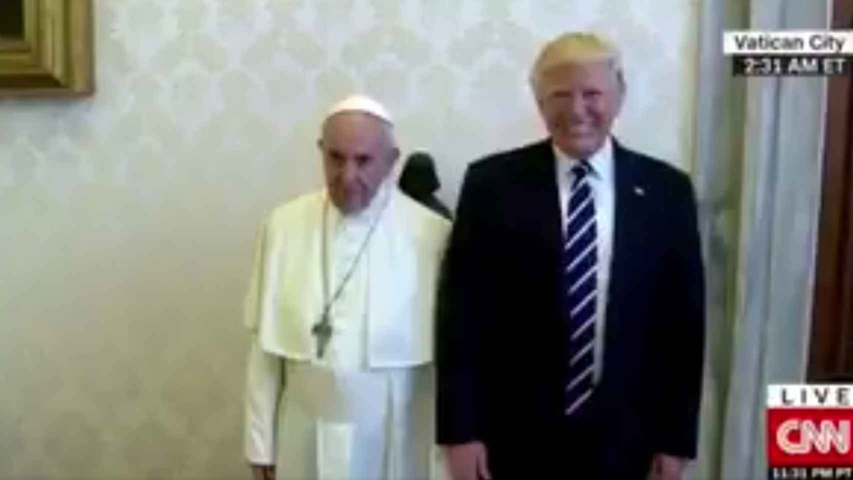 el Papa y Trump durante la visita en el Vaticano.