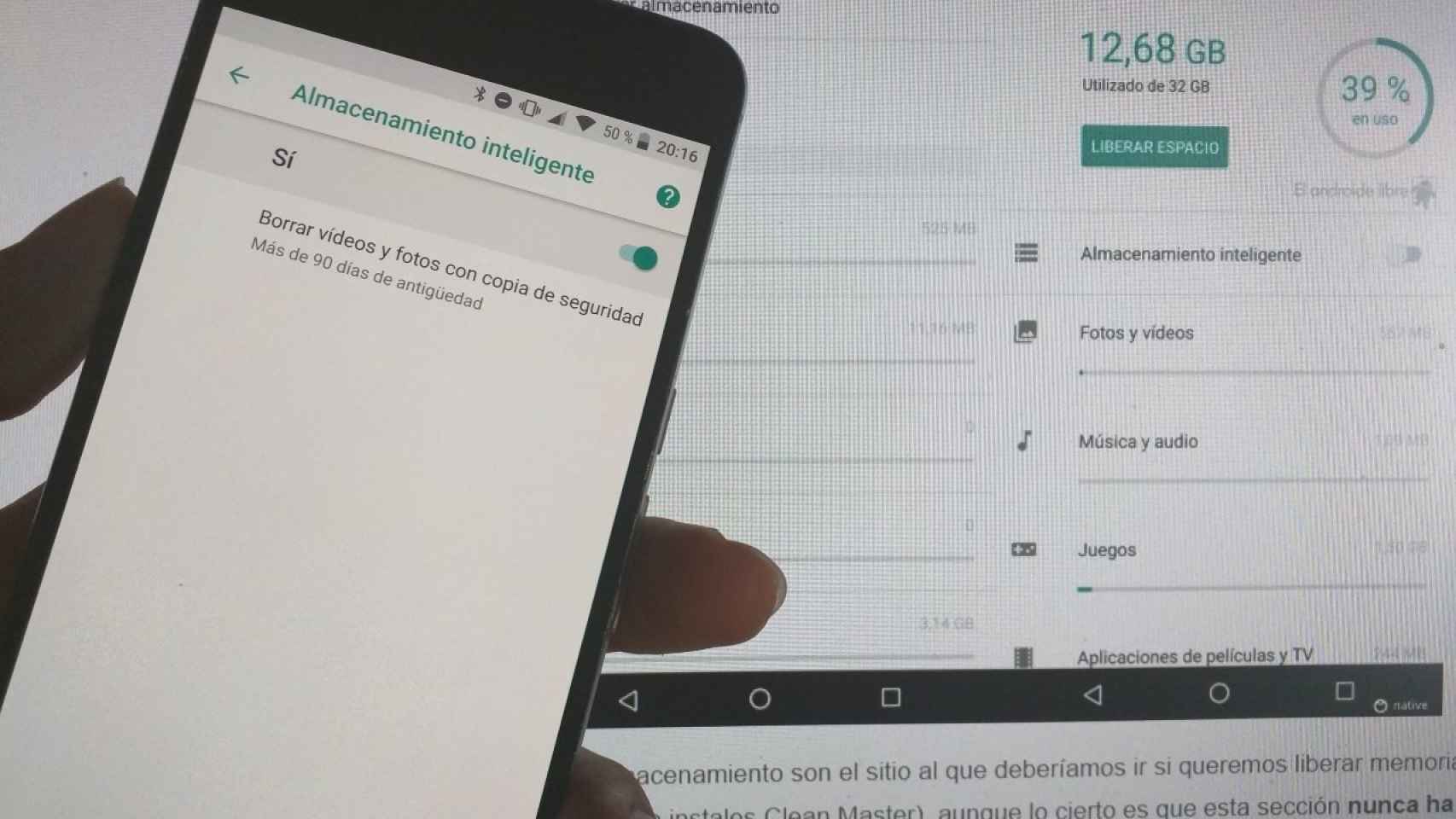 Android O mejora su explorador de archivos y añade la opción de liberar memoria