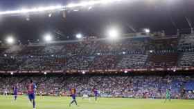 Así de despoblada estaba la tribuna del Calderón durante la final de Copa.