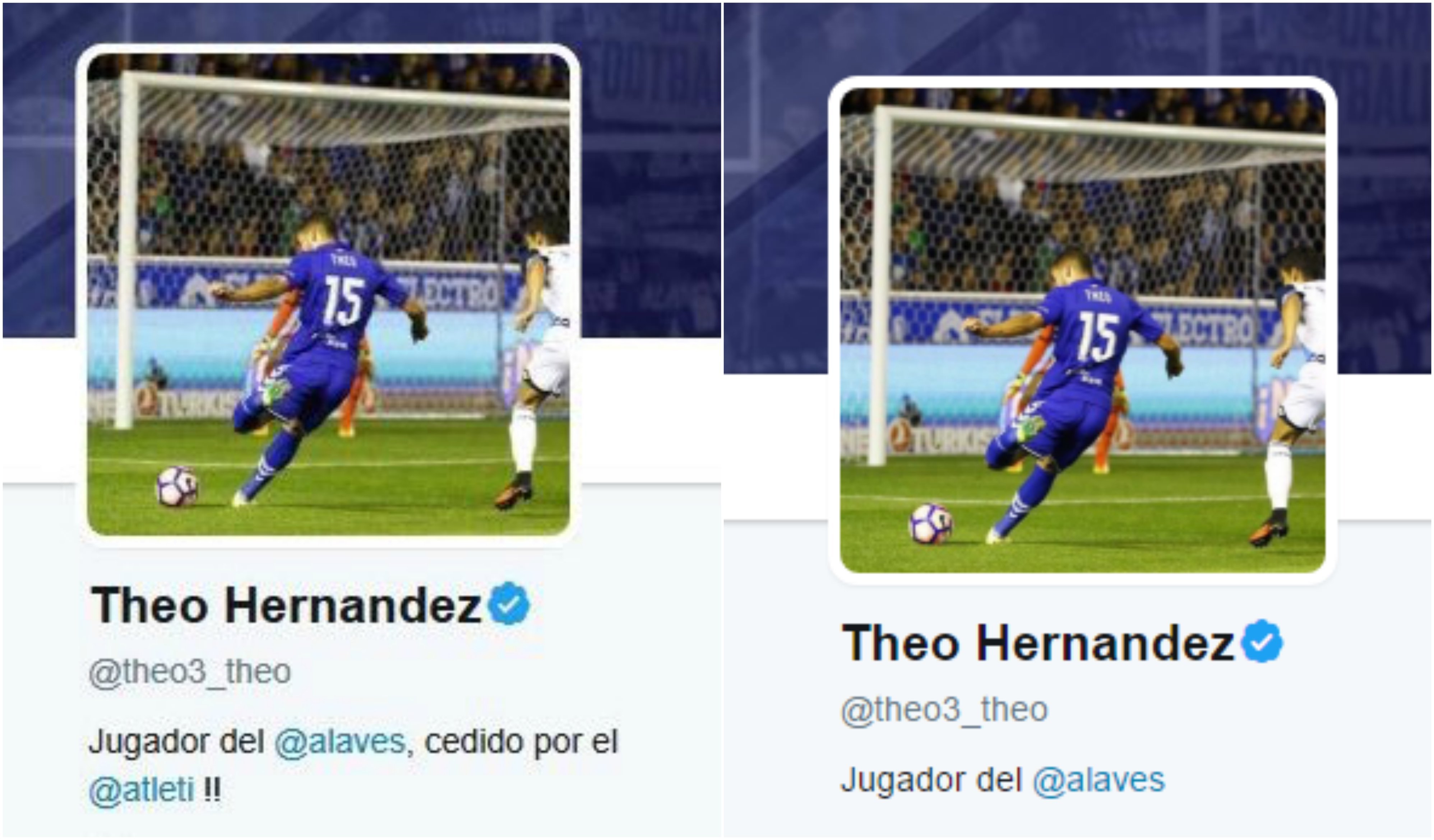 Theo Hernández cambia su perfil de Twitter y se desvincula del Atlético