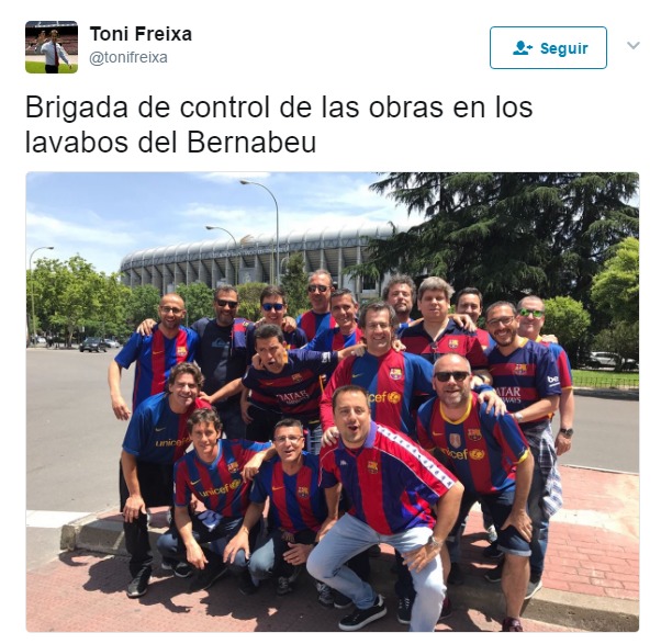 Freixa se intenta hacer el gracioso en Twitter con una polémica foto en el Bernabéu