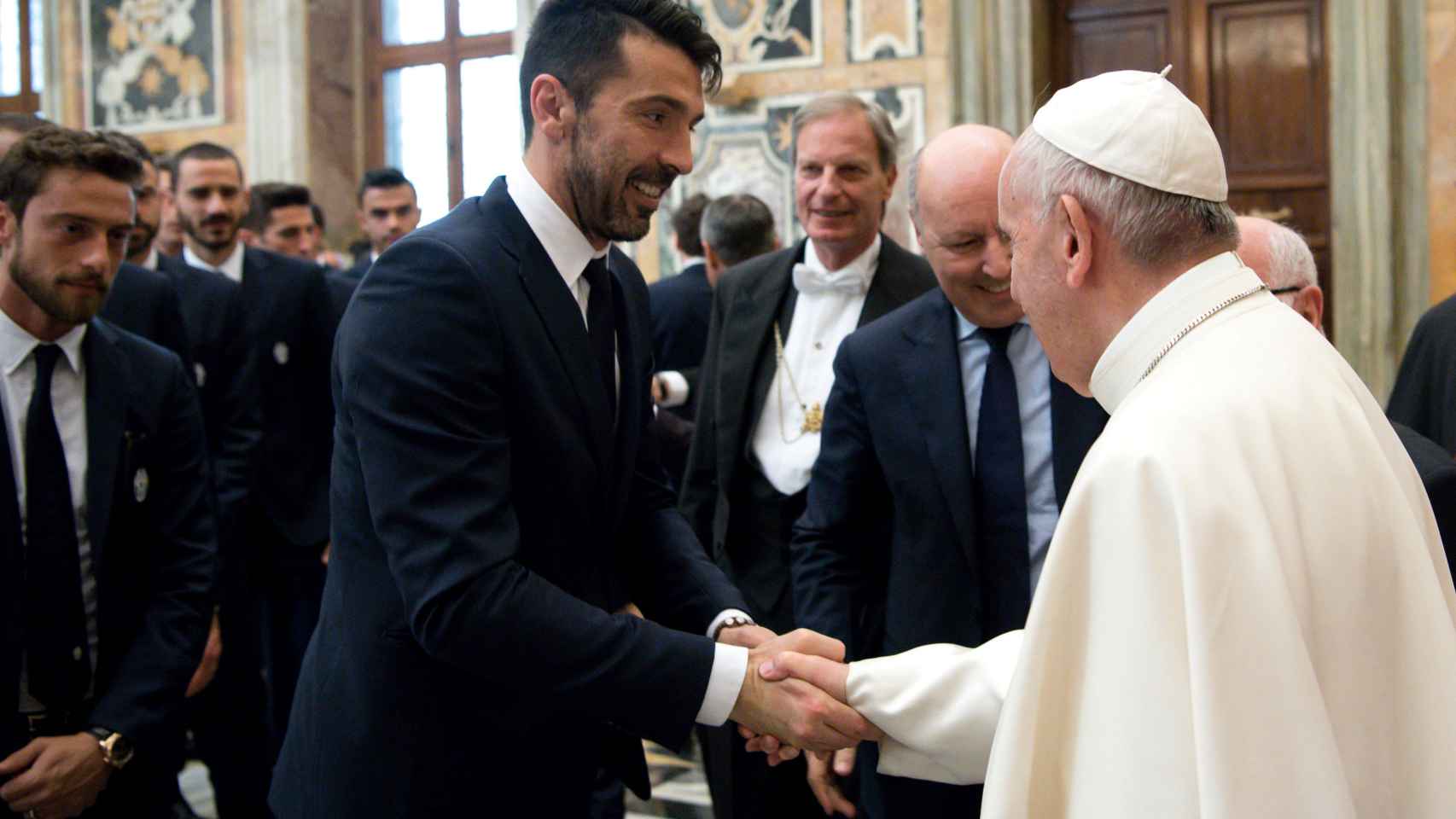 Buffon con el Papa Francisco hace unas semanas.