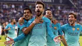 El Barcelona celebra un gol  Foto: fcbarcelona.es