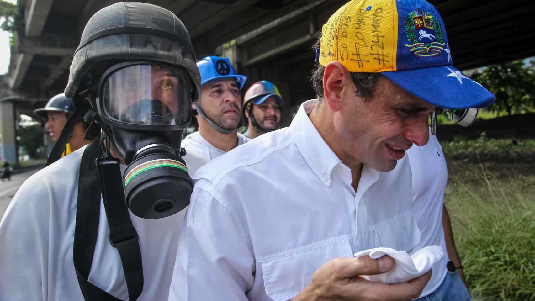 Henrique Capriles durante la manifestación.