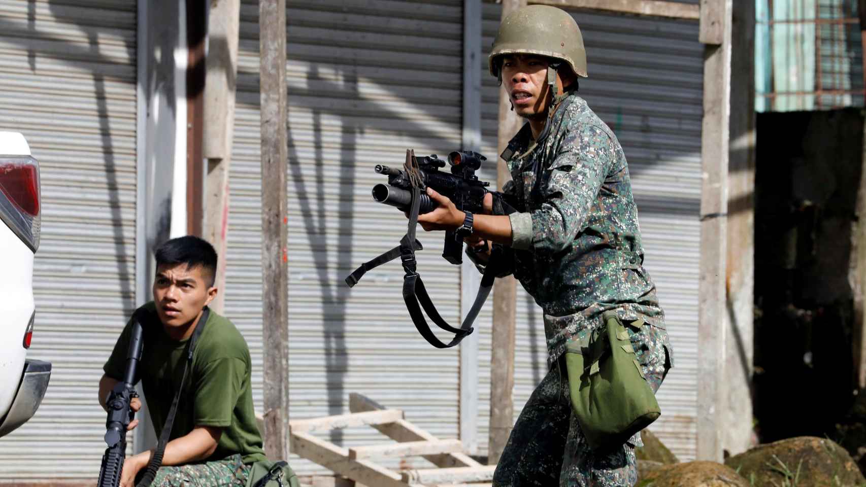 Soldados del ejército filipino, este martes en Marawi