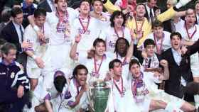 El Real Madrid celebrando La Séptima