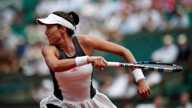 Muguruza, durante su partido ante Kontaveit.