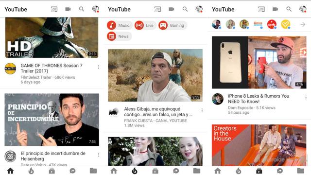 Youtube para Android se actualiza y cambia radicalmente su interfaz