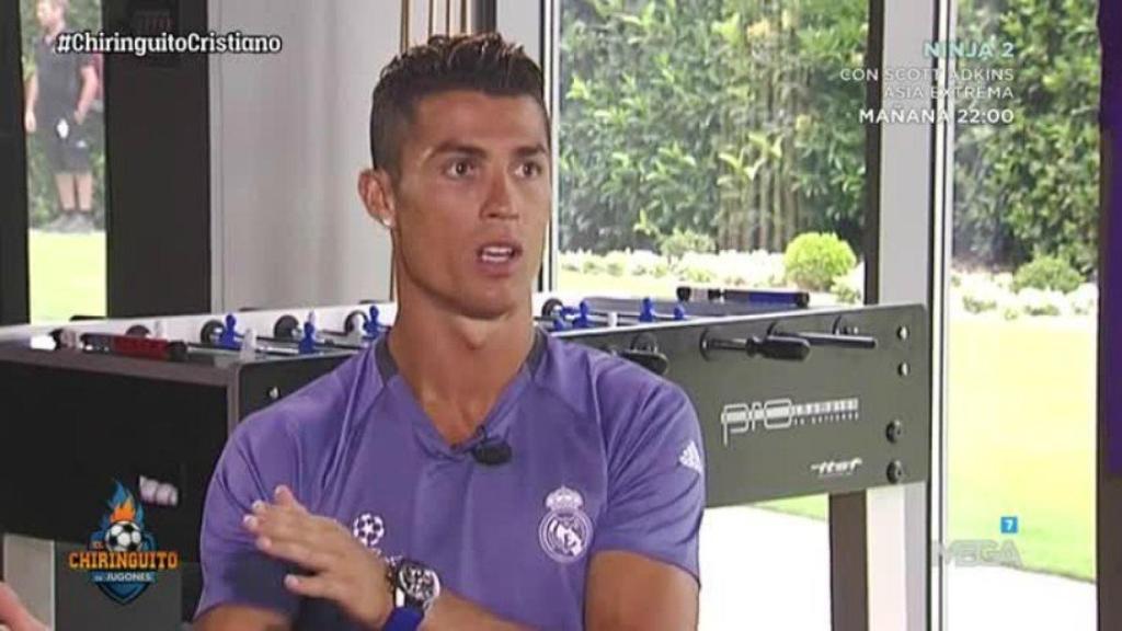 Cristiano, en su entrevista con Pedrerol   Foto: Twitter (@elchiringuitotv)