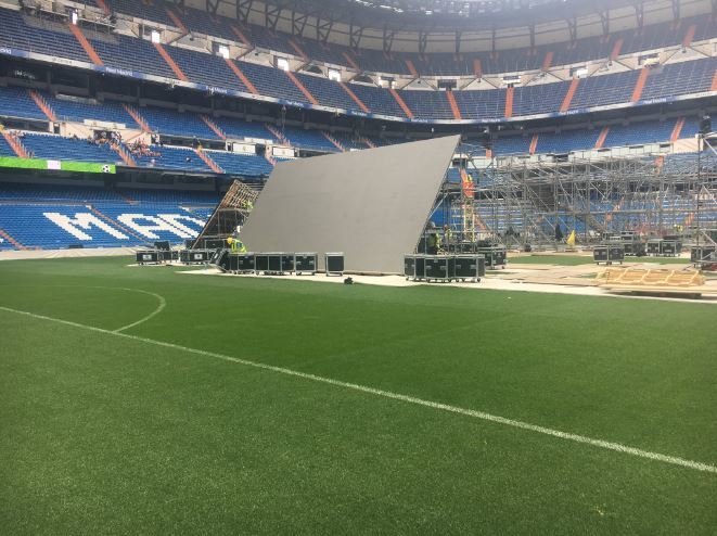 Preparación del Bernabéu para la final de Champions Foto: Twitter (@paul_pburgess)
