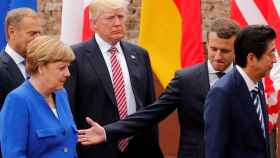 Merkel, Trump y Macron, durante el G-7 de Sicilia