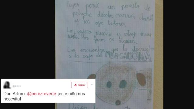 El mensaje que ha difundido Arturo Pérez-Reverte en Twitter.