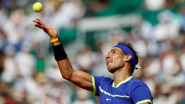 Nadal, al saque durante su partido ante Haase.