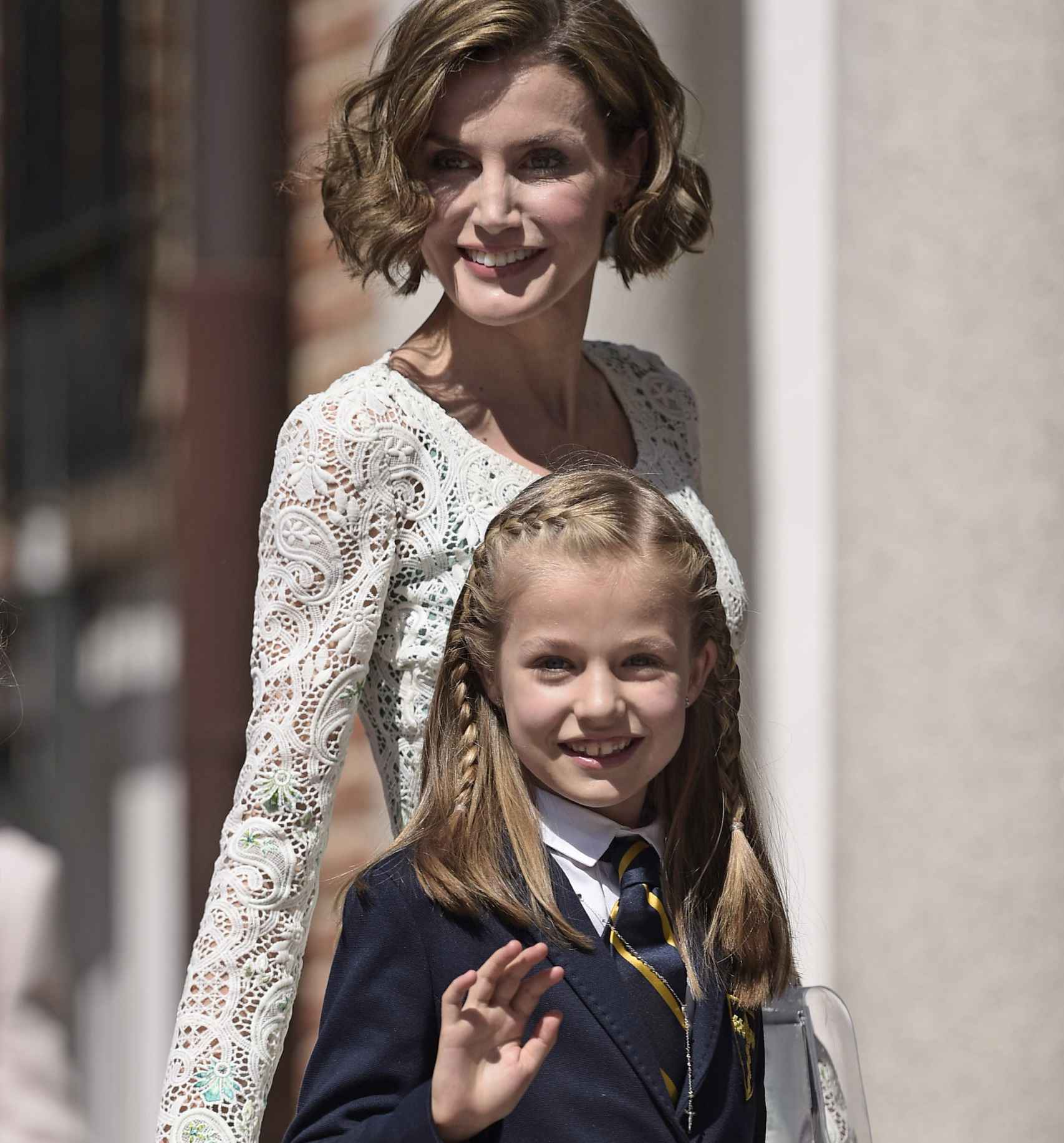 La reina Letizia y la princesa Leonor, durante la Primera Comunión de esta última.