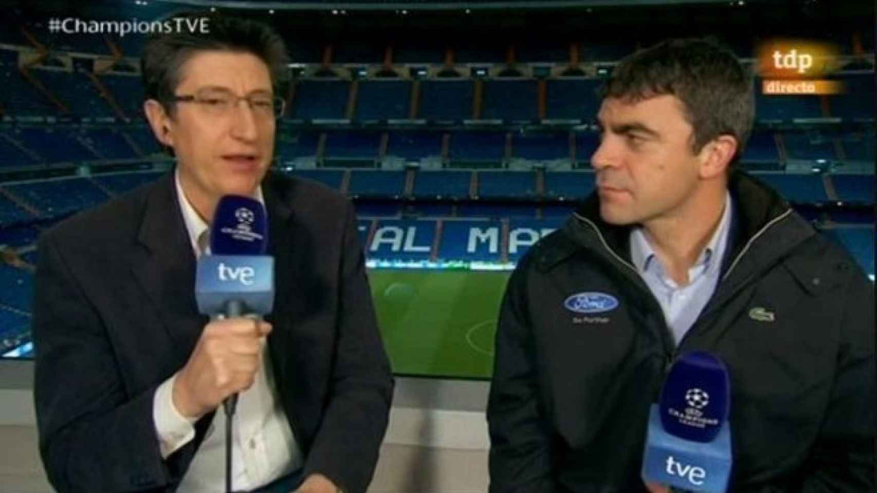 Fotograma de la retransmisión de un partido de Champions League en RTVE en la temporada 2013-2014