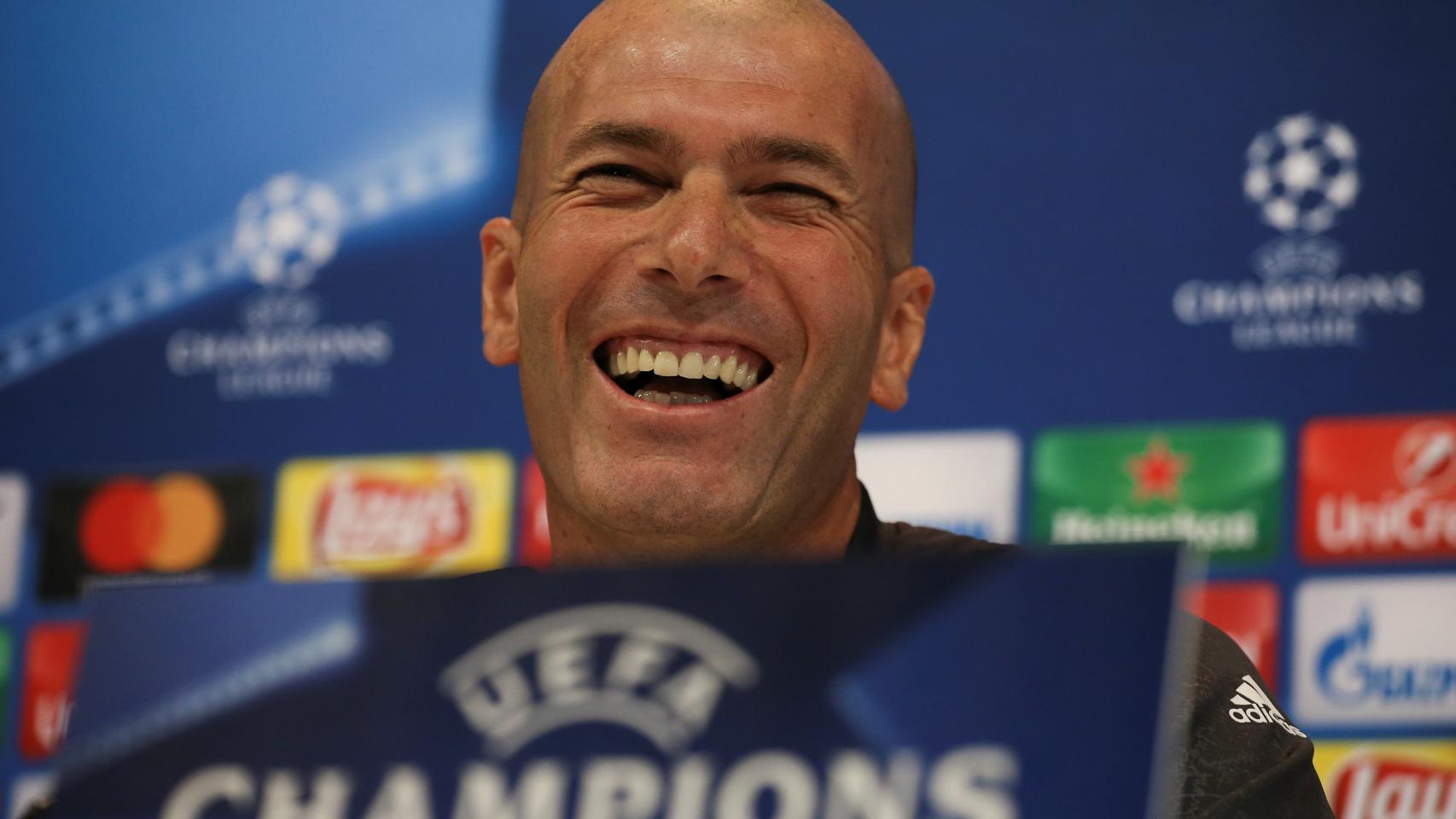 Zinedine Zidane, durante la rueda de prensa previa de la Champions.