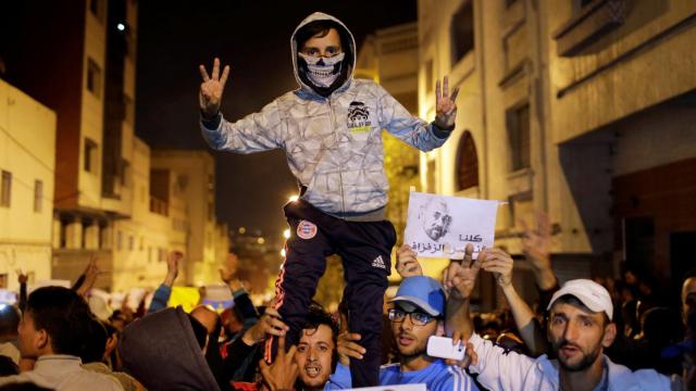 Manifestantes en Alhucemas, Marruecos, este jueves.