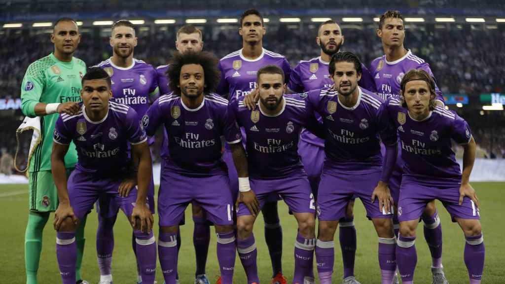 Alineación del Real Madrid en Cardiff.