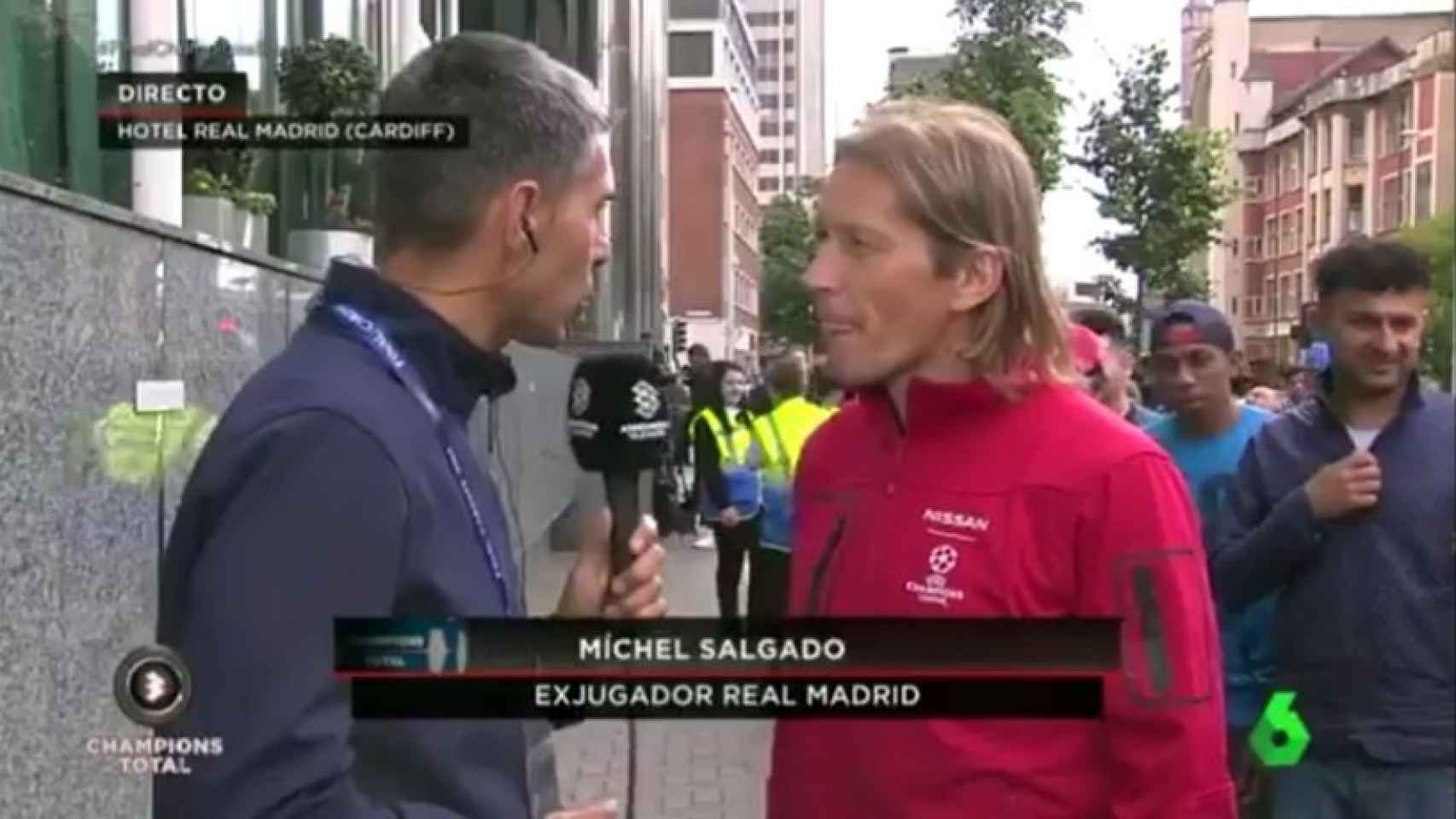 Michel Salgado durante una entrevista en La Sexta
