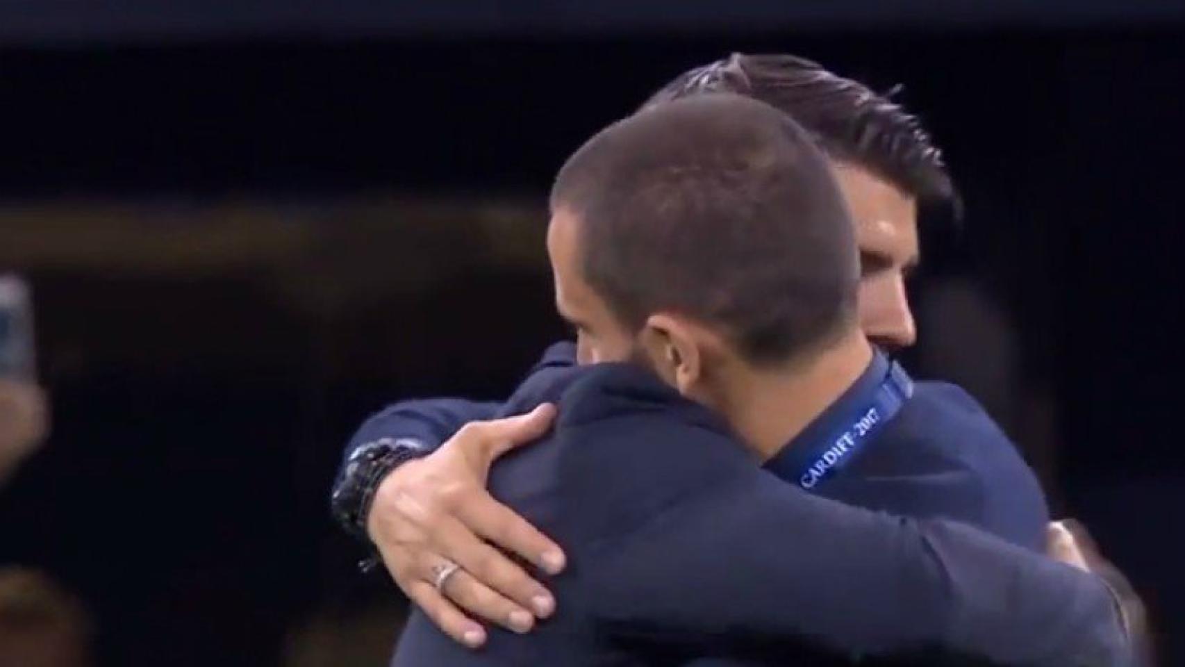 Morata y Bonucci. Foto. Twitter (@ChampionsLeague)