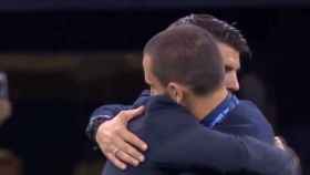 Morata y Bonucci. Foto. Twitter (@ChampionsLeague)