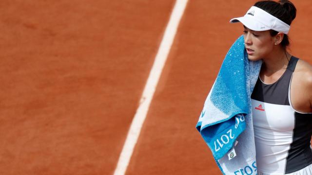 Muguruza, durante el partido con Mladenovic.