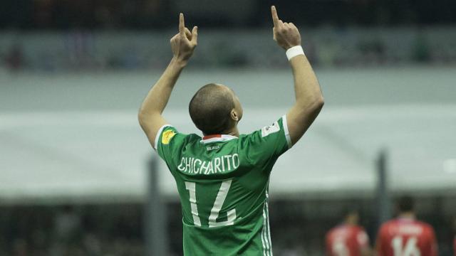 Chicharito celebra el gol ante Costa Rica