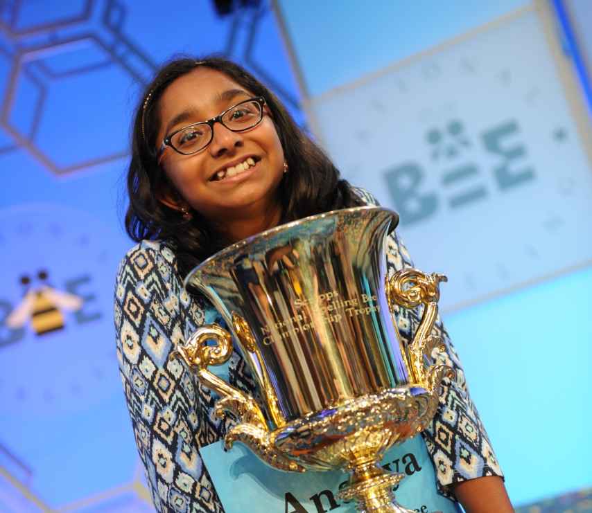 Ananya Vinay, de 12 años, vencedora del campeonato de este año.