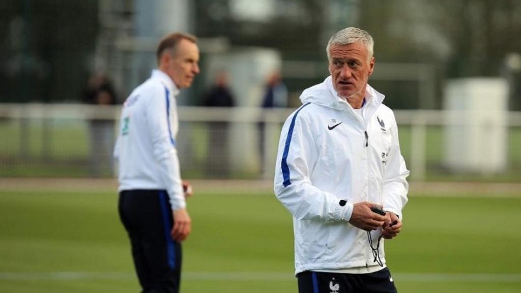 Deschamps en un entrenamiento de Francia. Foto: fff.fr