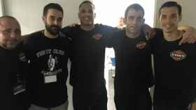 Luca Giacon junto a los miembros del Fight Club Albacete
