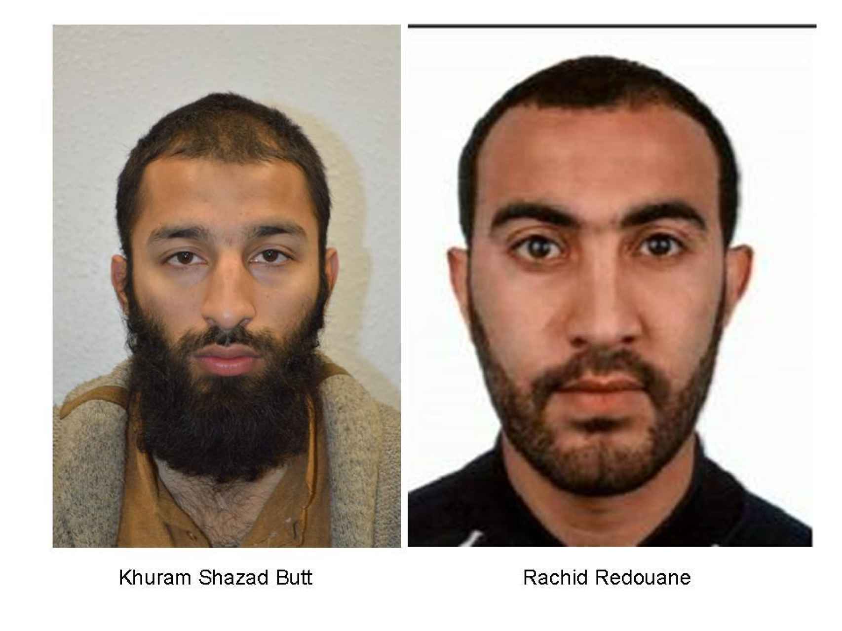 Dos de los sospechosos del atentado de Londres.