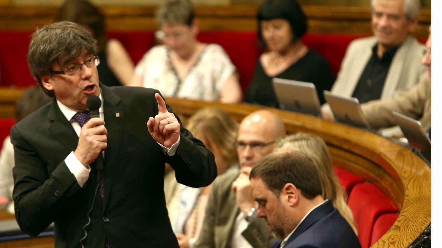 Puigdemont en el Parlamento de Cataluña.