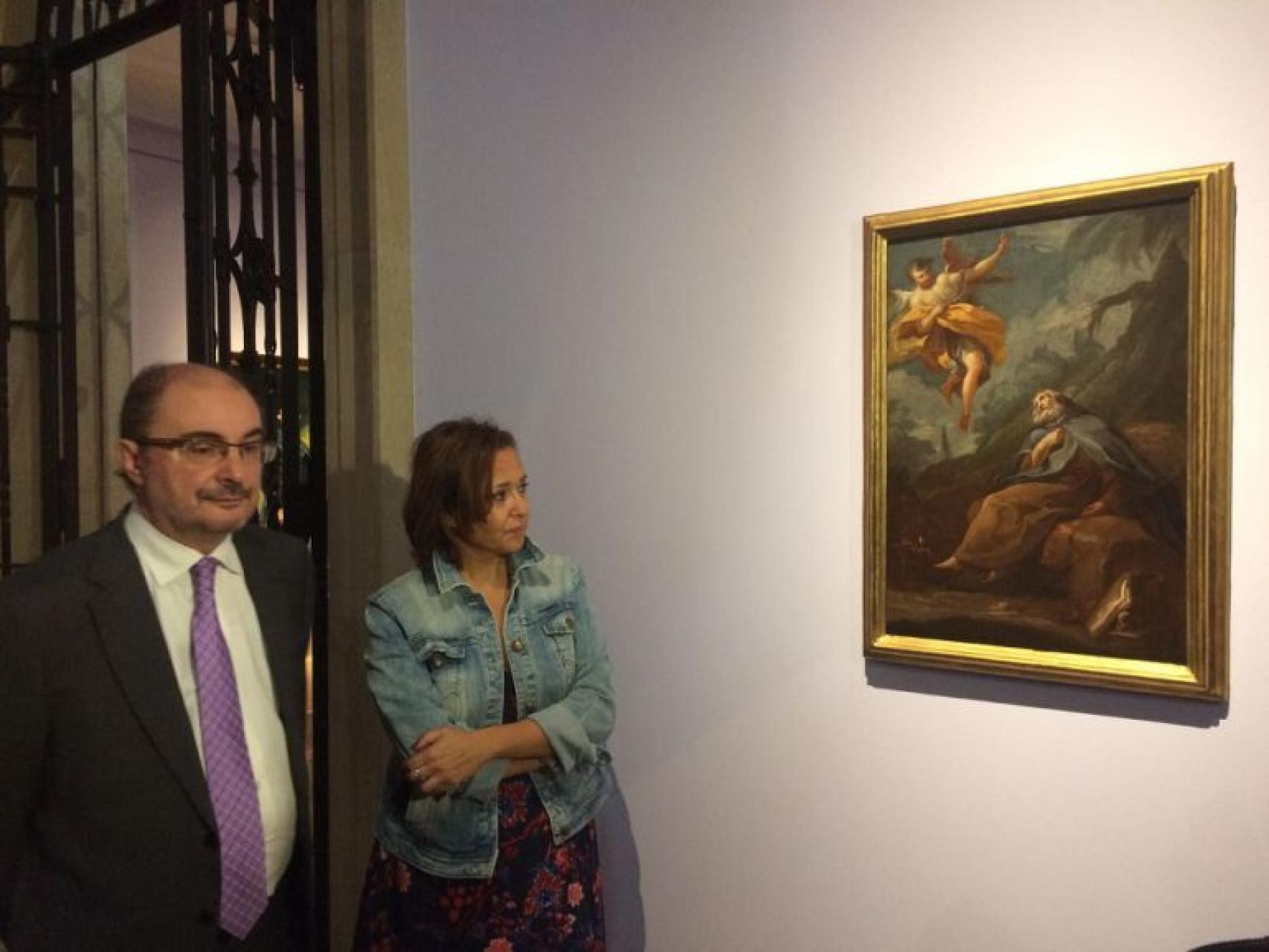 El presidente de Aragón, Javier Lambán, y la consejera de Educación, Mayte Pérez.