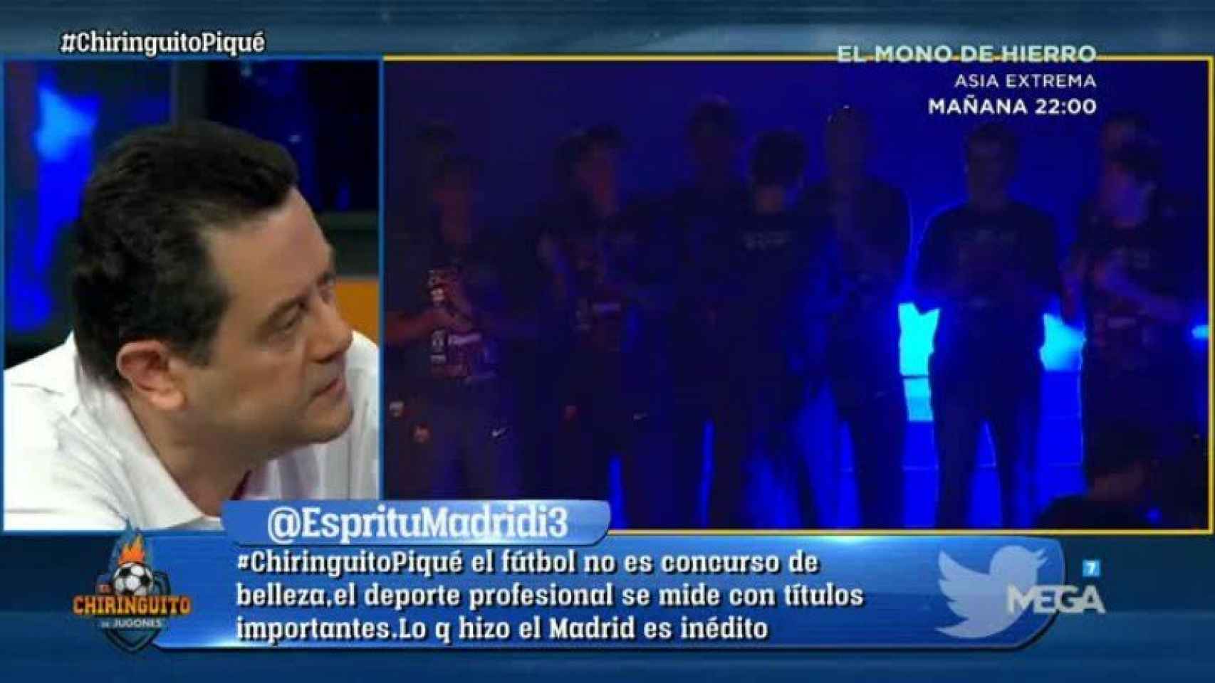 Roncero compara a Madrid y Barça   Foto: Twitter (@elchiringuitotv)
