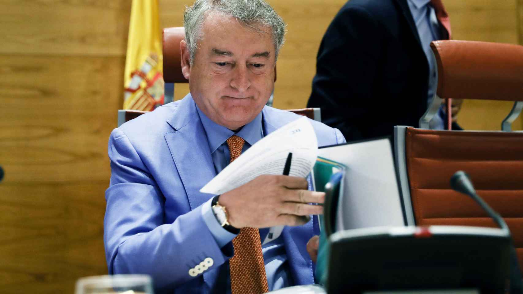 José Antonio Sánchez, presidente de RTVE, durante una comparecencia parlamentaria.
