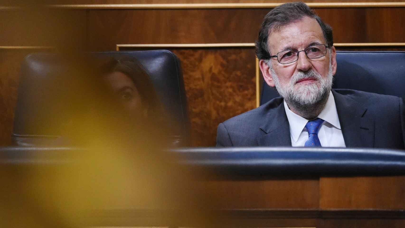 El presidente del Gobierno, Mariano Rajoy, en su escaño en el Parlamento.