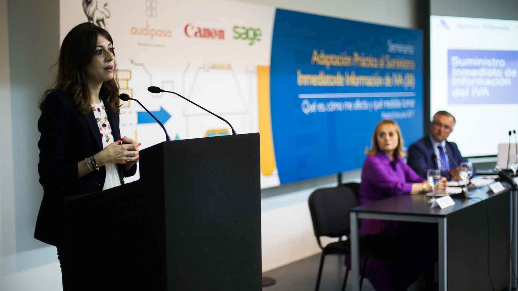 Mercedes Jordán Valdizán, Inspectora  y coordinadora del Área de la Agencia Tributaria (AEAT) realizó la ponencia inaugural.