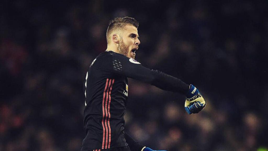 De Gea en un partido con el Manchester United. Foto. Twitter (@D_DeGea)