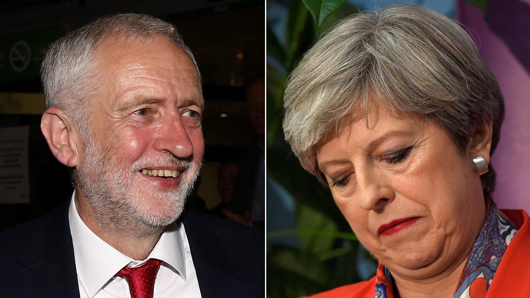 Corbyn y May ofrecieron reacciones muy diferentes en sus alocuciones.