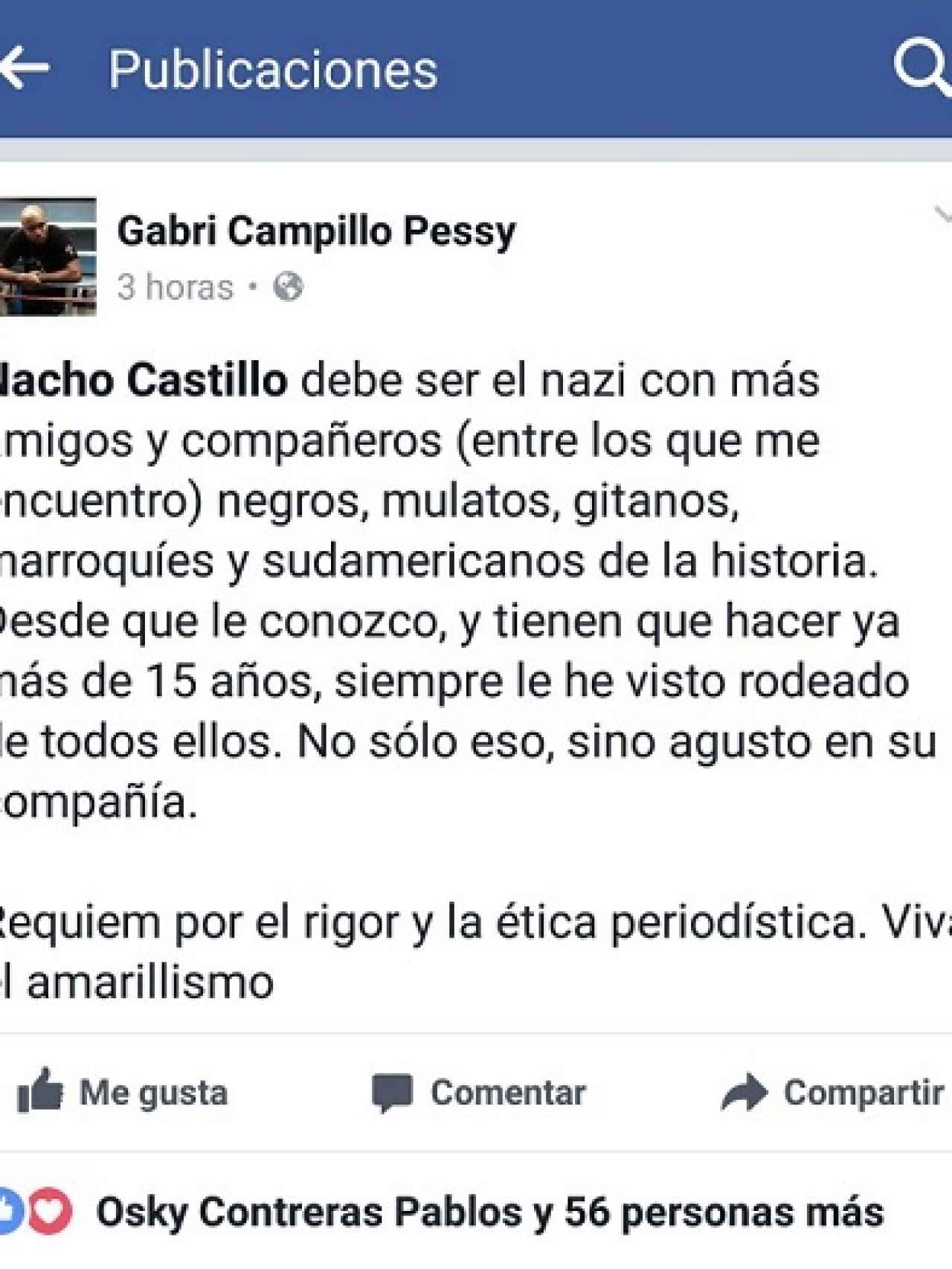 El excampeón del mundo de boxeo, Gabriel Campillo, mulato, protesta por las acusaciones de nazismo contra Nacho Castillo