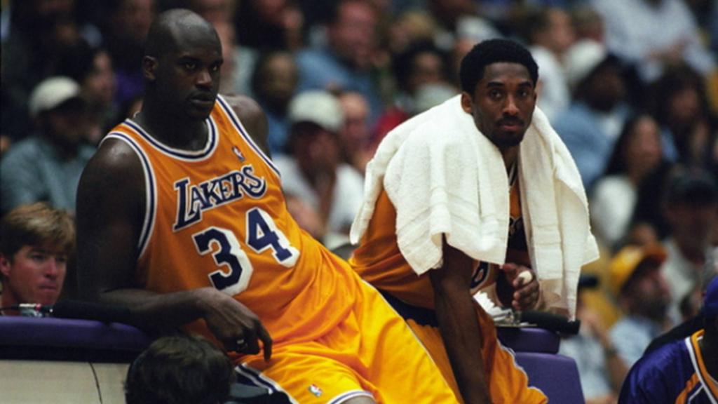 Shaquille O'Neal y Kobe Bryant.