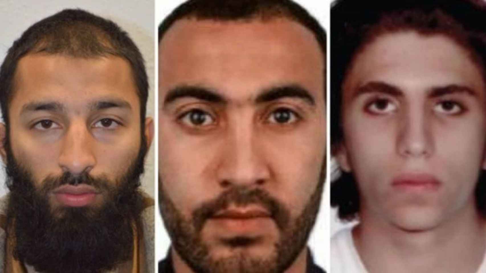 Shazad Butt, Rachid Redouane y Youssef Zaghbam, autores del atentado en Londres.