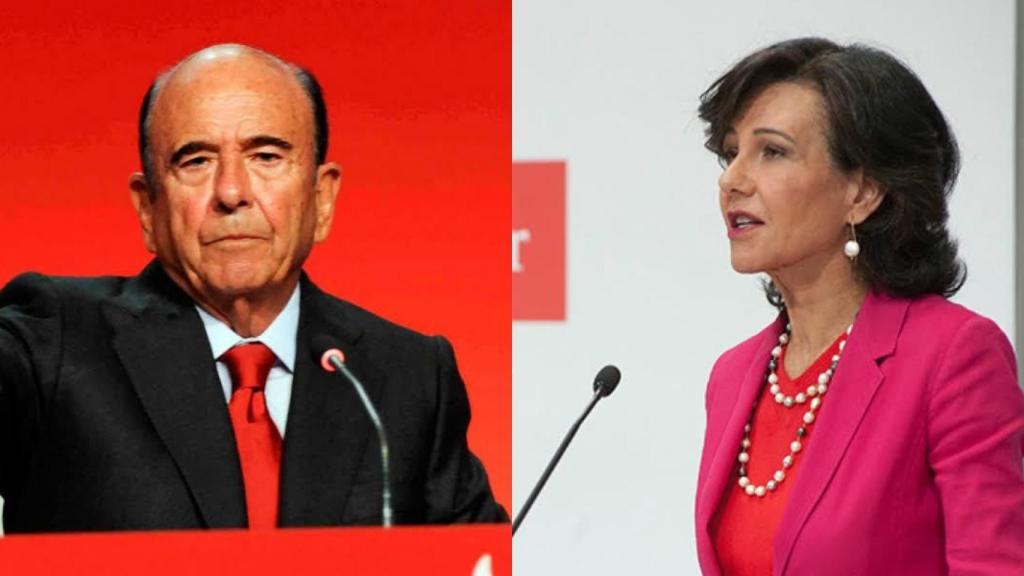 Emilio Botín,  fallecido en septiembre de 2014, y su hija, Ana Botín, presidenta del Banco Santander.