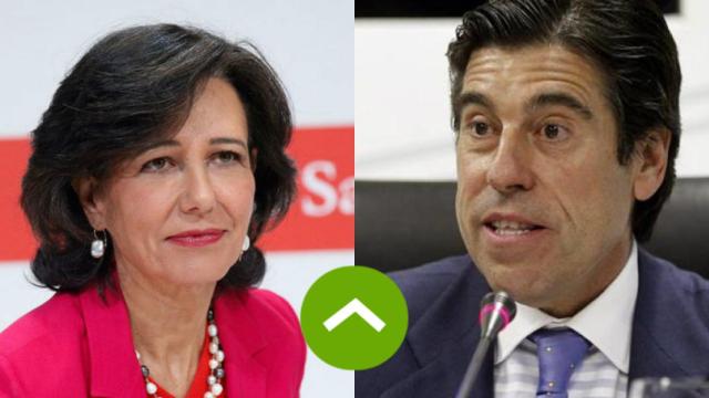 Ana Botín, presidenta del Banco Santander, y Manuel Manrique, presidente de Sacyr.