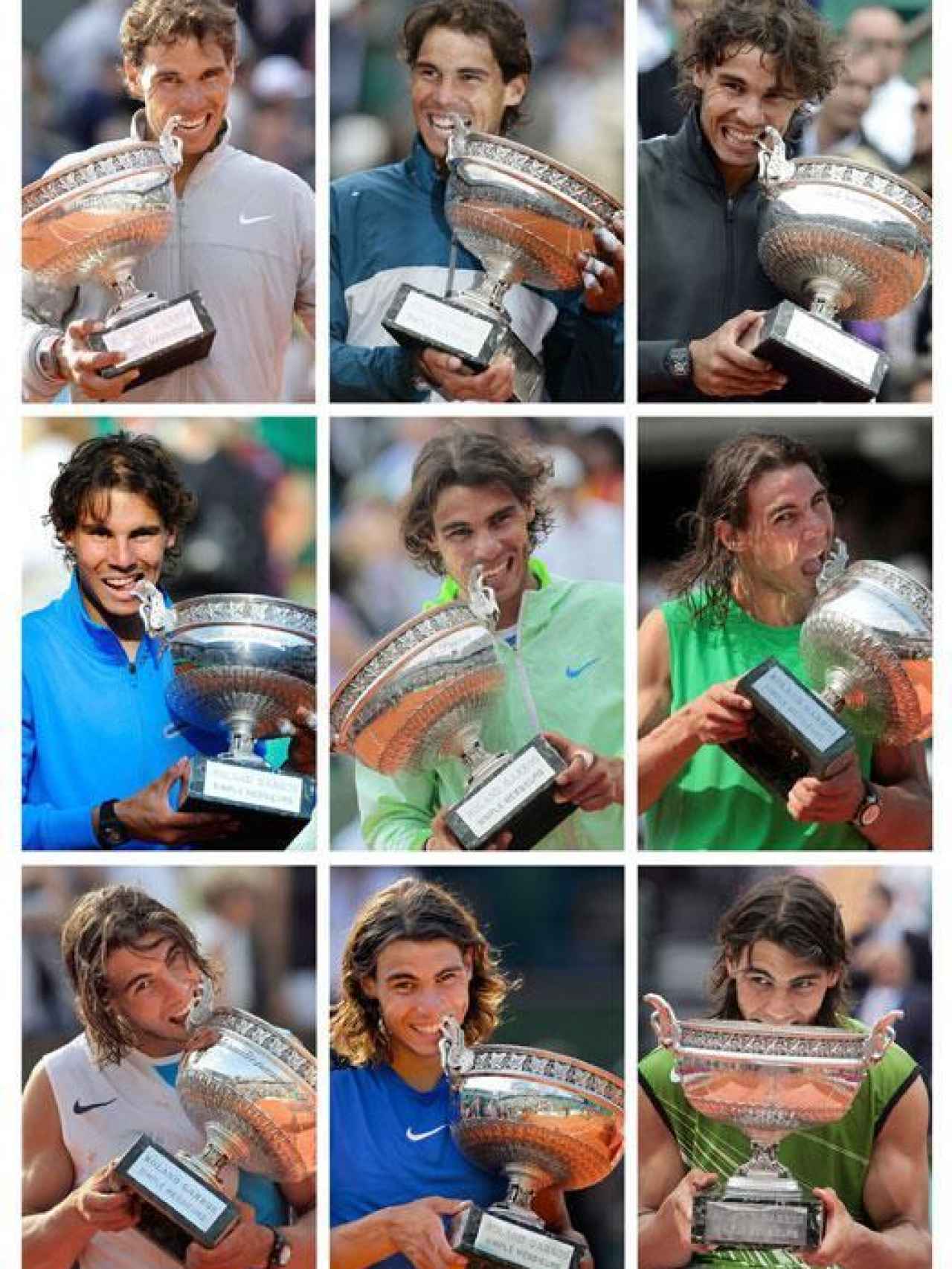 Nadal, con sus 9 títulos previos de Roland Garros.